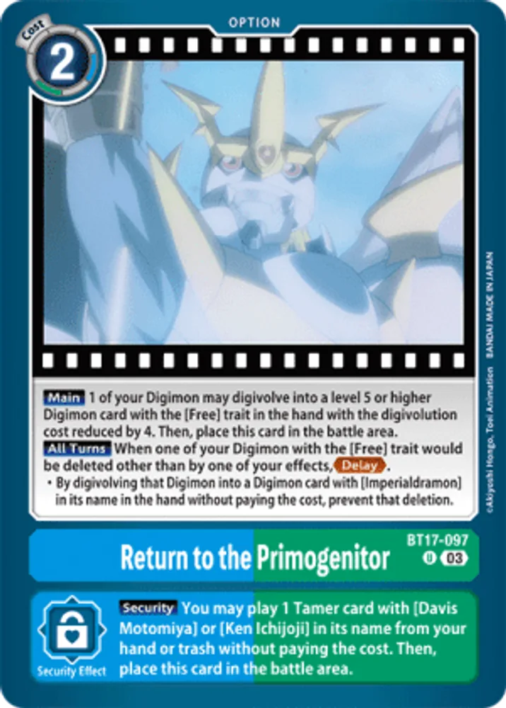 Return to the Primogenitor