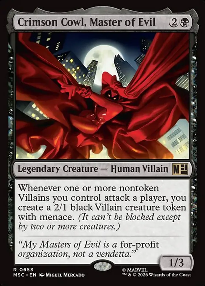 Crimson Cowl, Master of Evil