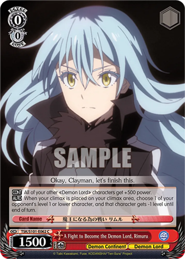 A Fight to Become the Demon Lord, Rimuru
