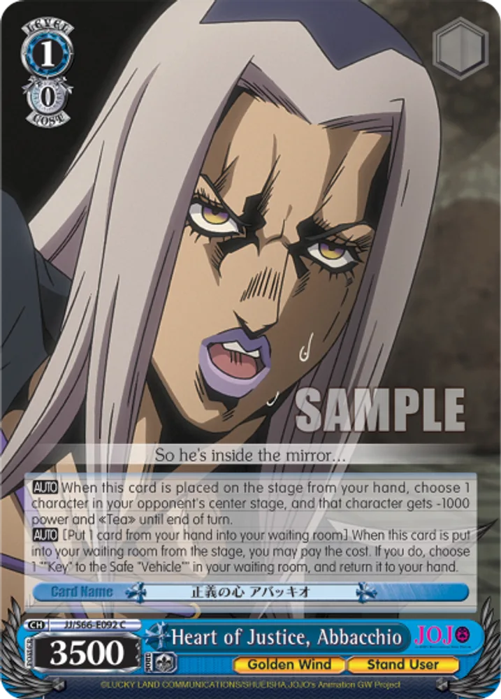 Heart of Justice, Abbacchio