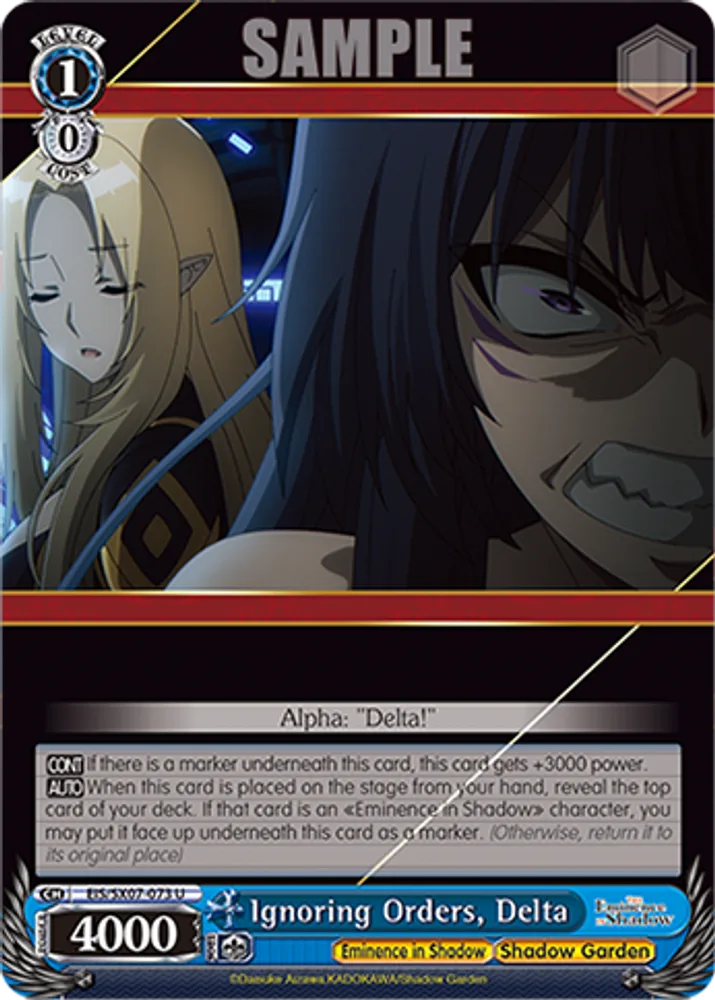 Ignoring Orders, Delta