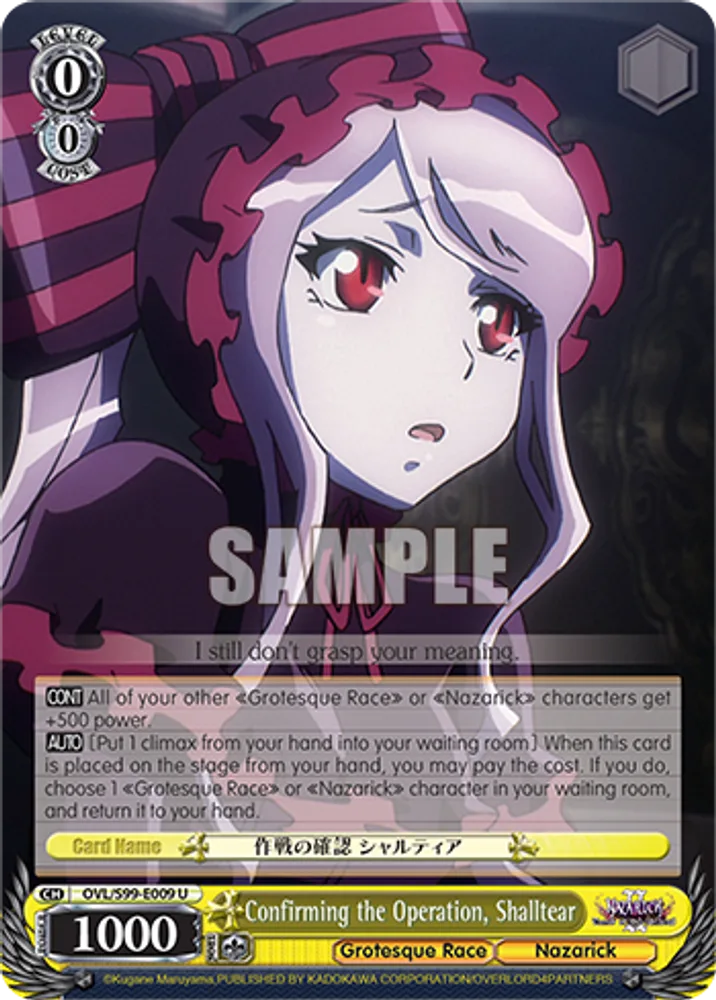 Confirming the Operation, Shalltear