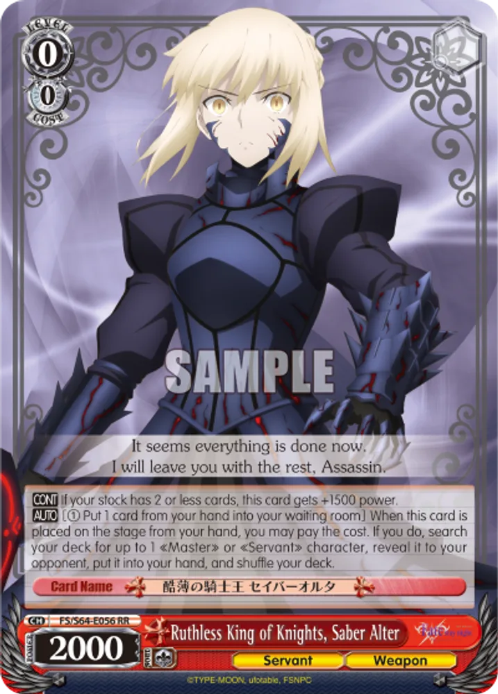 Ruthless King of Knights, Saber Alter