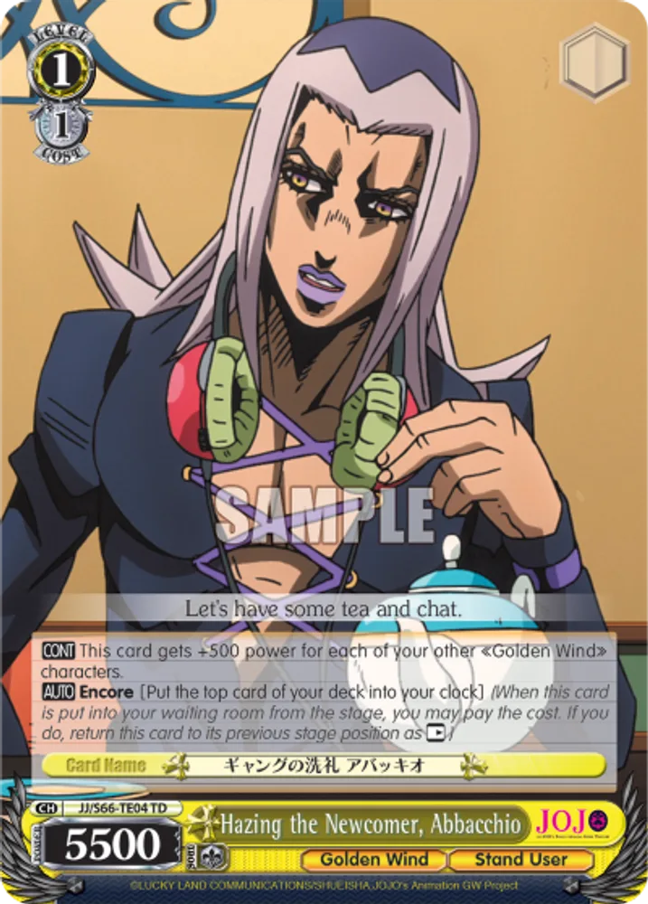 Hazing the Newcomer, Abbacchio