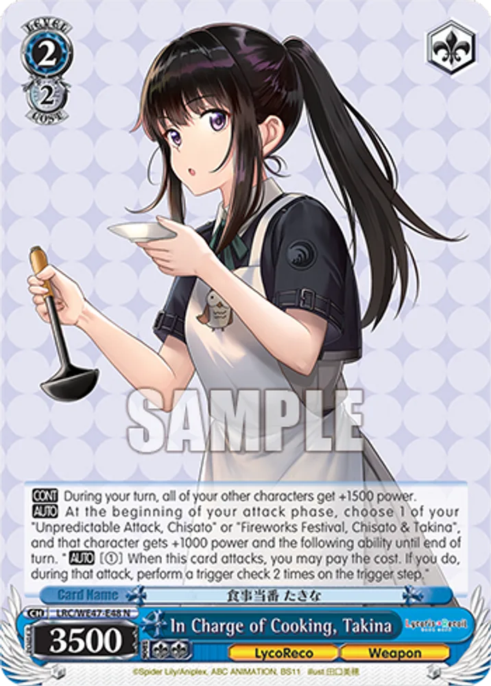 In Charge of Cooking, Takina