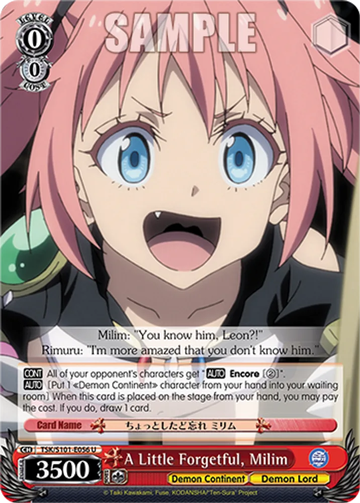A Little Forgetful, Milim