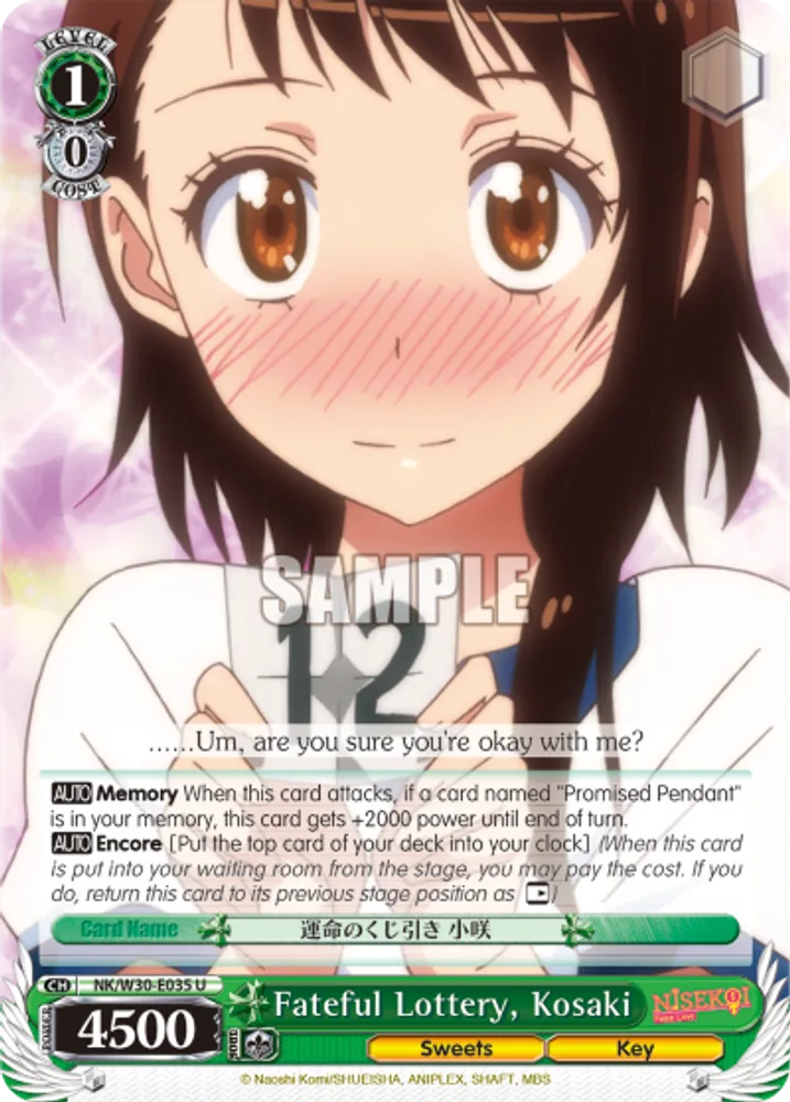 Fateful Lottery, Kosaki