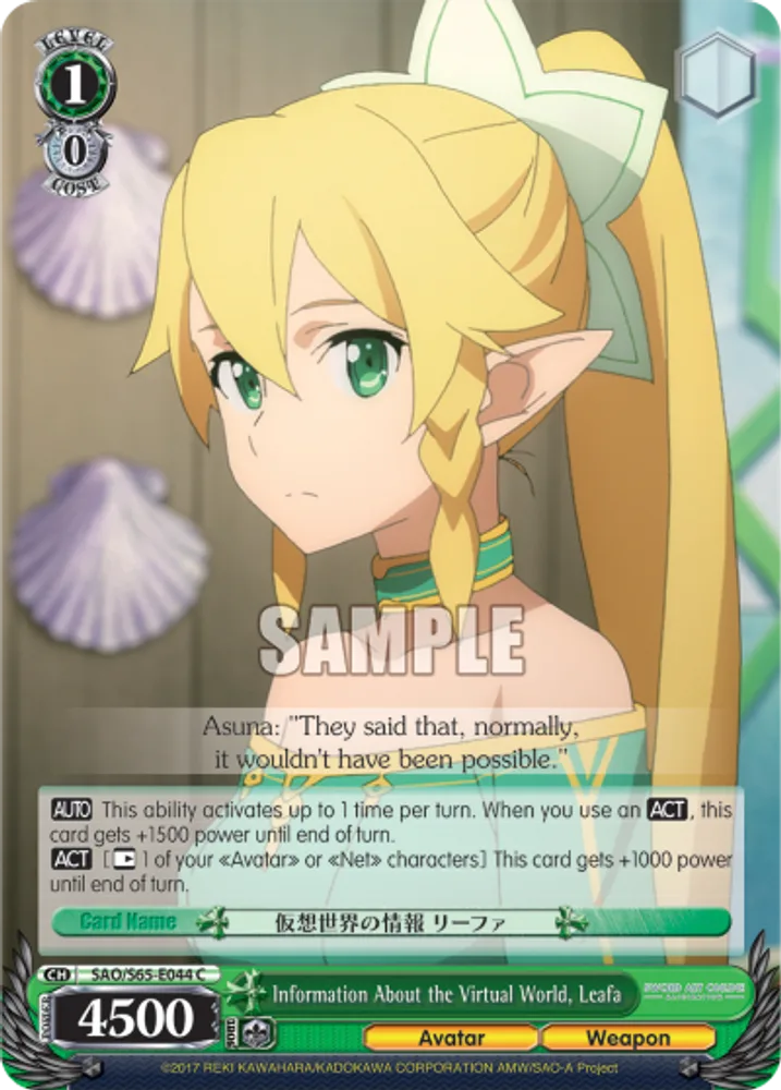 Information About the Virtual World, Leafa