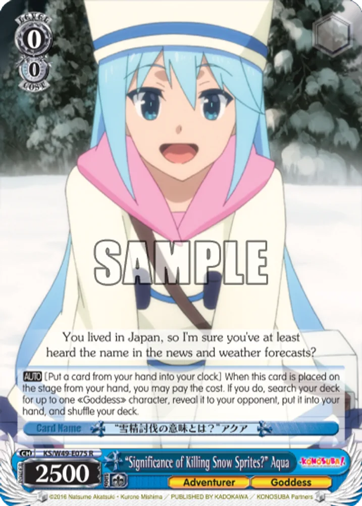“Significance of Killing Snow Sprites?” Aqua