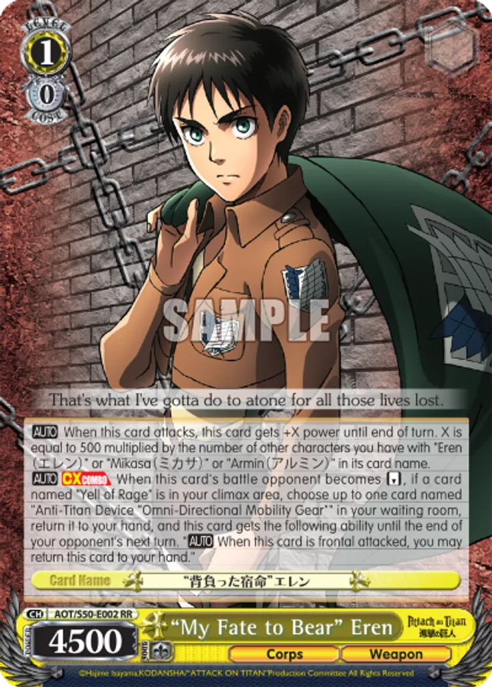 "My Fate to Bear" Eren