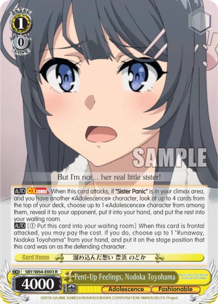 Pent-Up Feelings, Nodoka Toyohama