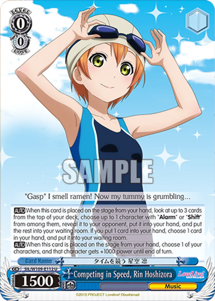 Competing in Speed, Rin Hoshizora