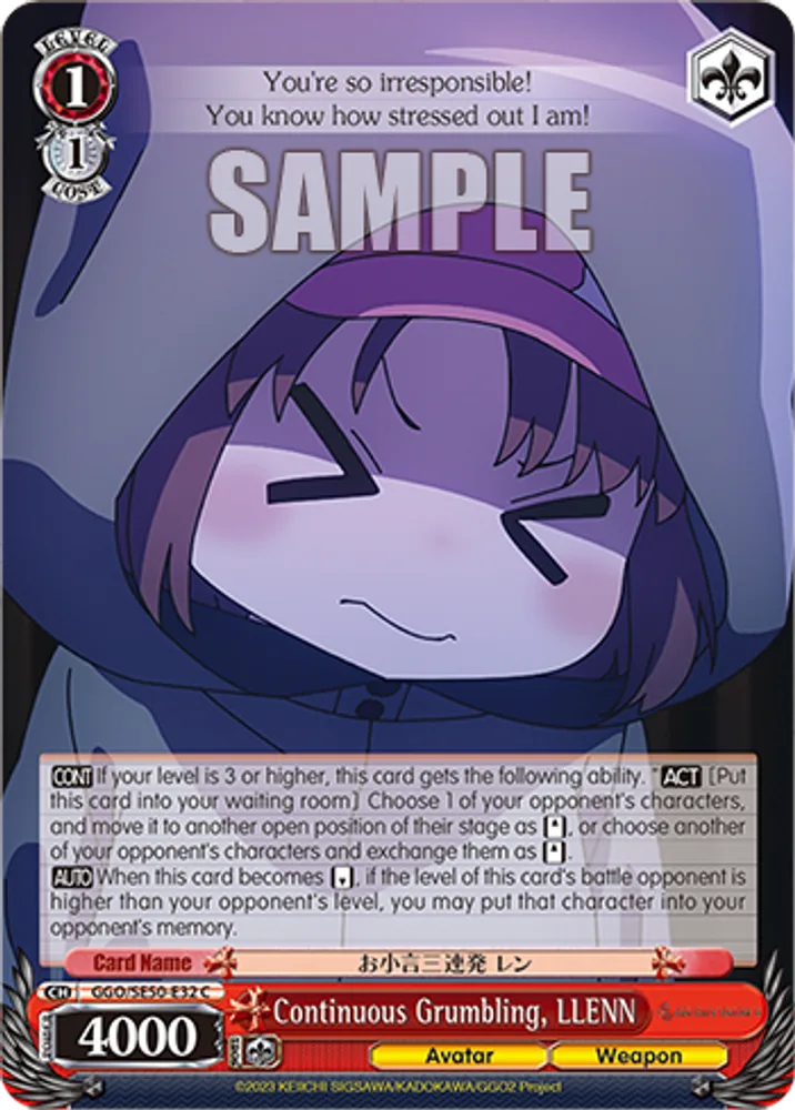 Continuous Grumbling, LLENN