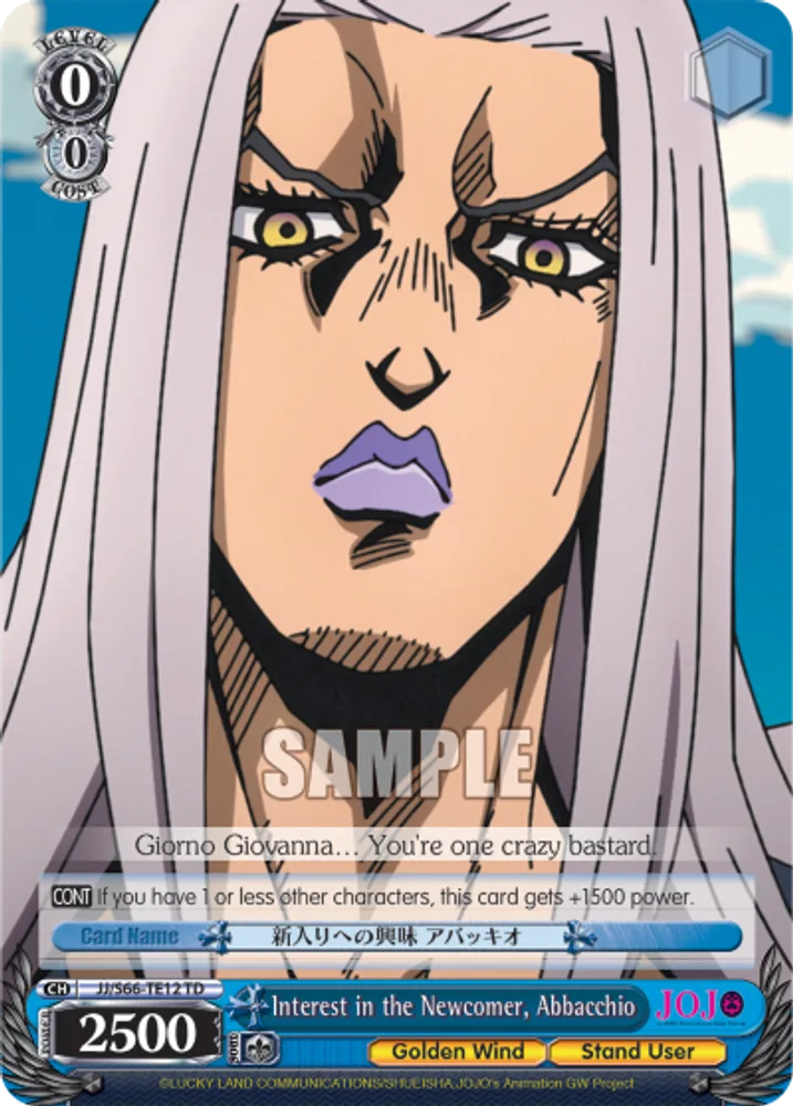 Interest in the Newcomer, Abbacchio