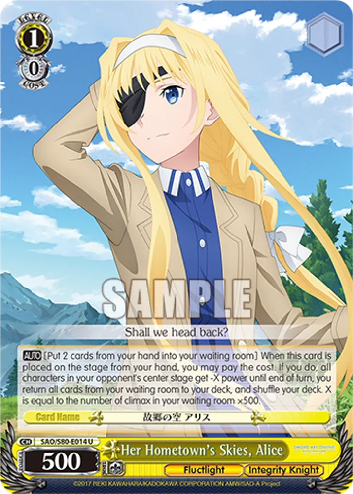 Her Hometown's Skies, Alice
