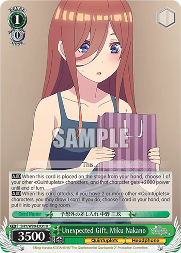 Unexpected Gift, Miku Nakano