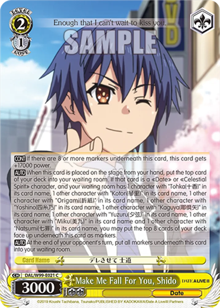 Make Me Fall For You, Shido