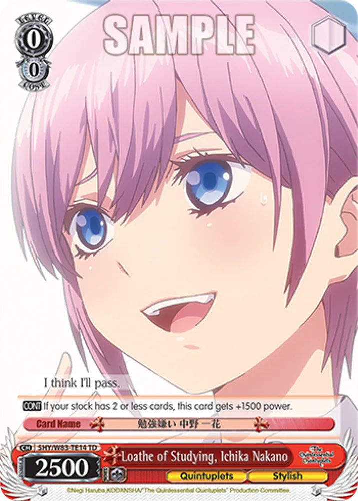 Loathe of Studying, Ichika Nakano