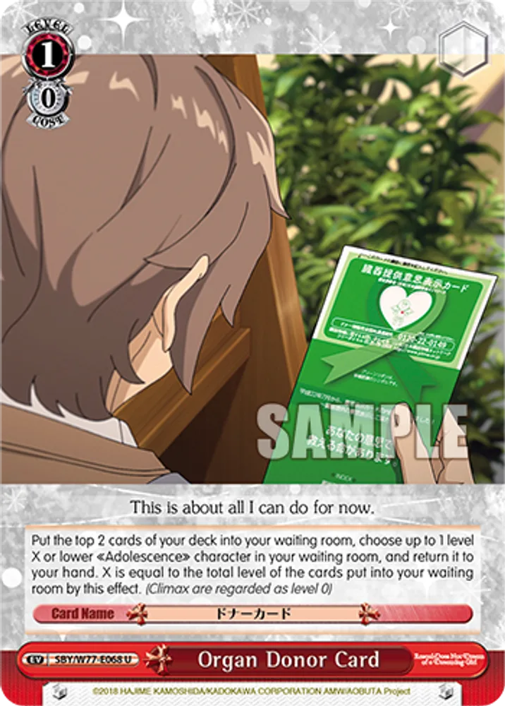 Organ Donor Card