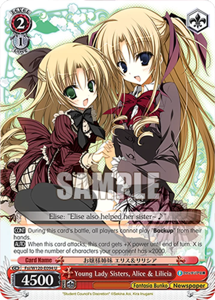Young Lady Sisters, Alice & Lilicia