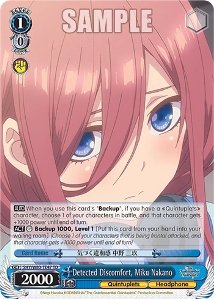 Detected Discomfort, Miku Nakano