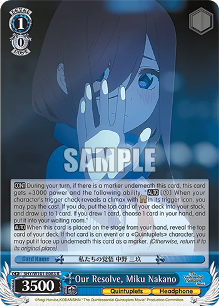 Our Resolve, Miku Nakano