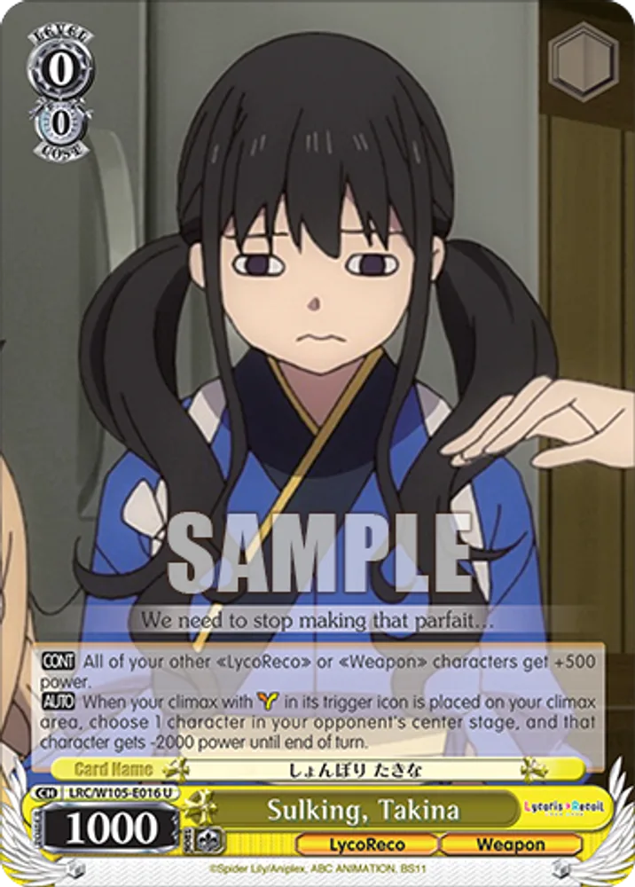 Sulking, Takina
