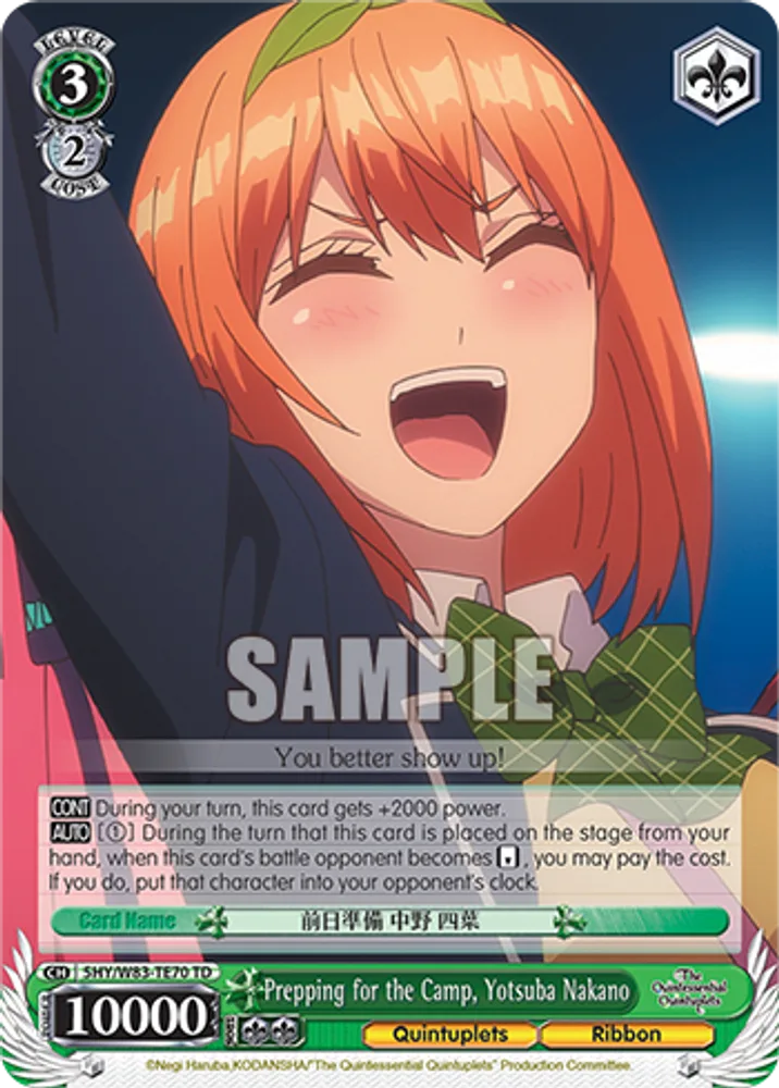 Prepping for the Camp, Yotsuba Nakano
