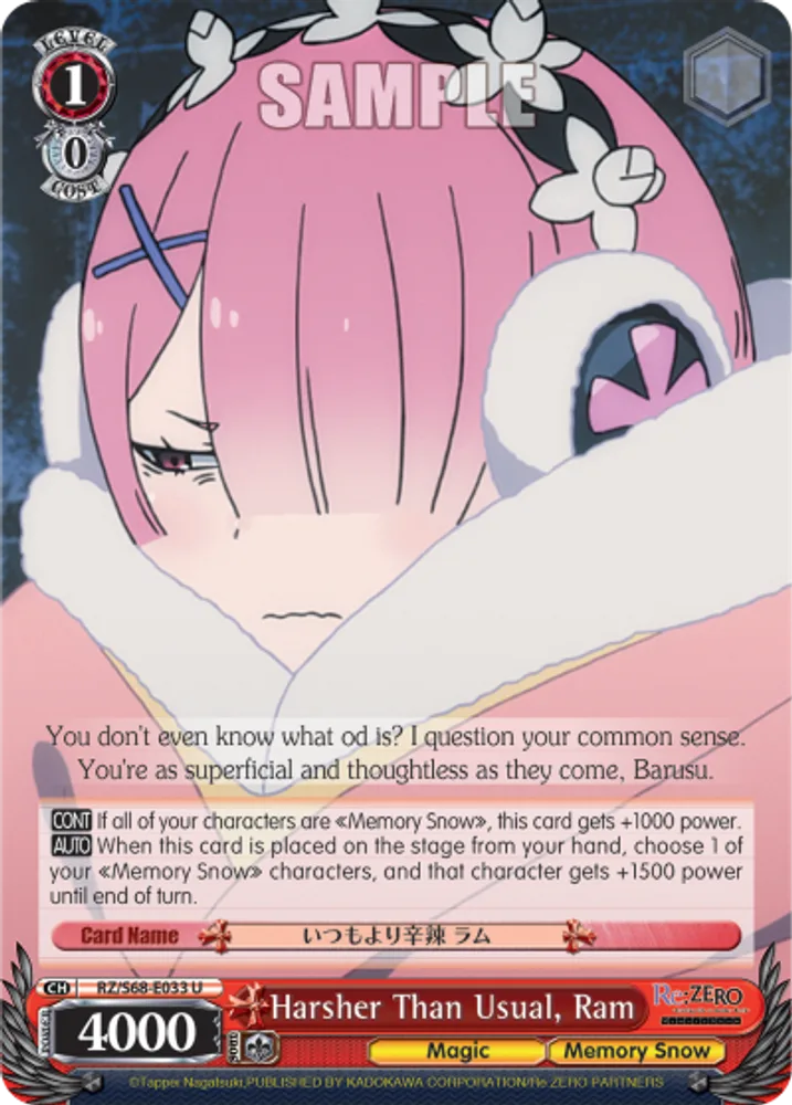 Harsher Than Usual, Ram