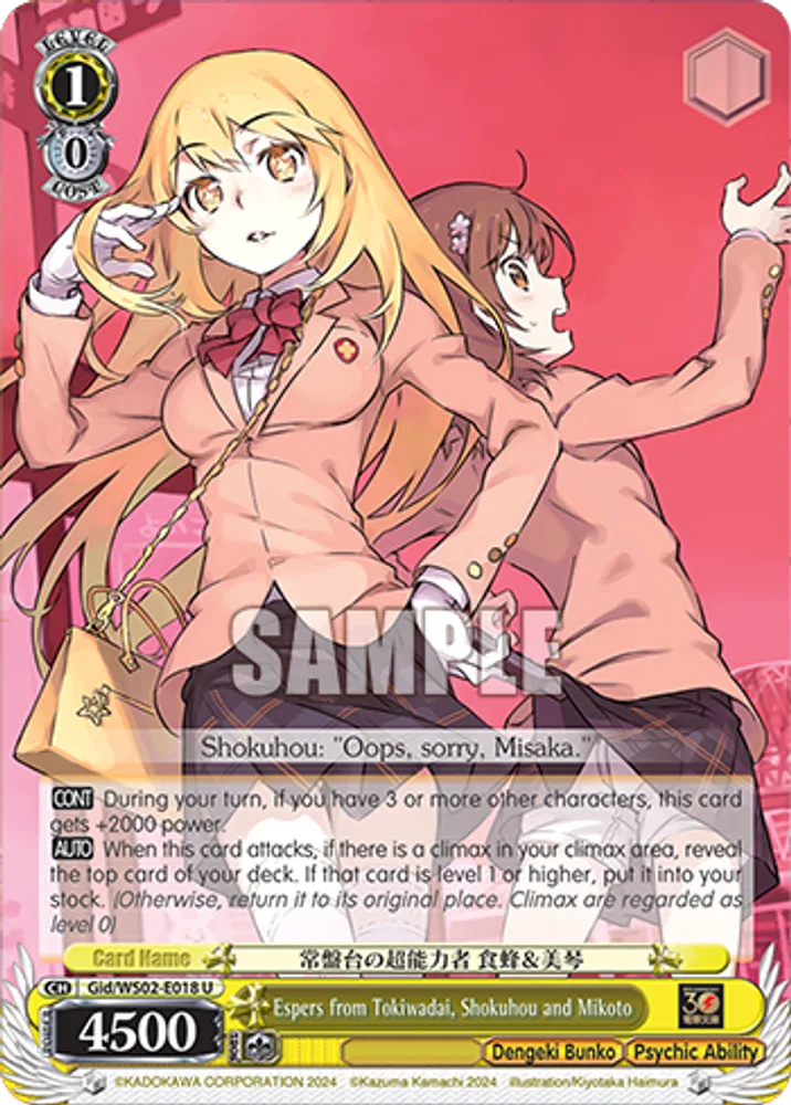 Espers from Tokiwadai, Shokuhou and Mikoto
