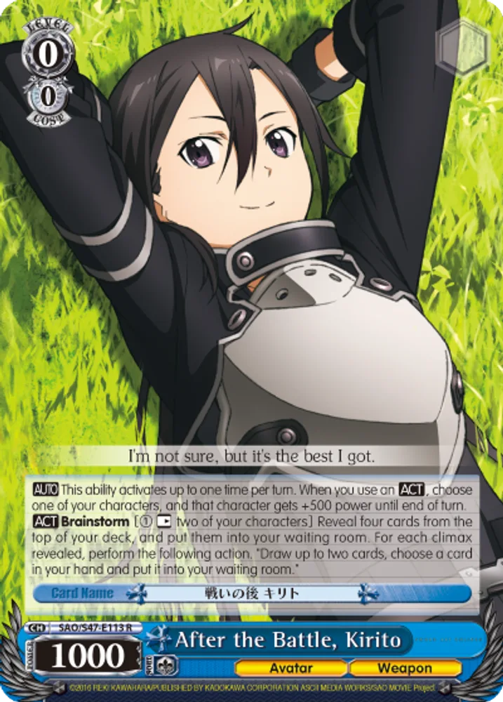 After the Battle, Kirito