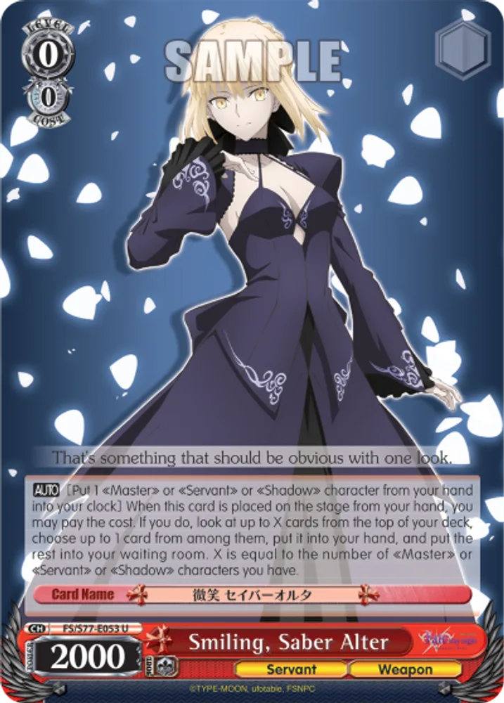 Smiling, Saber Alter