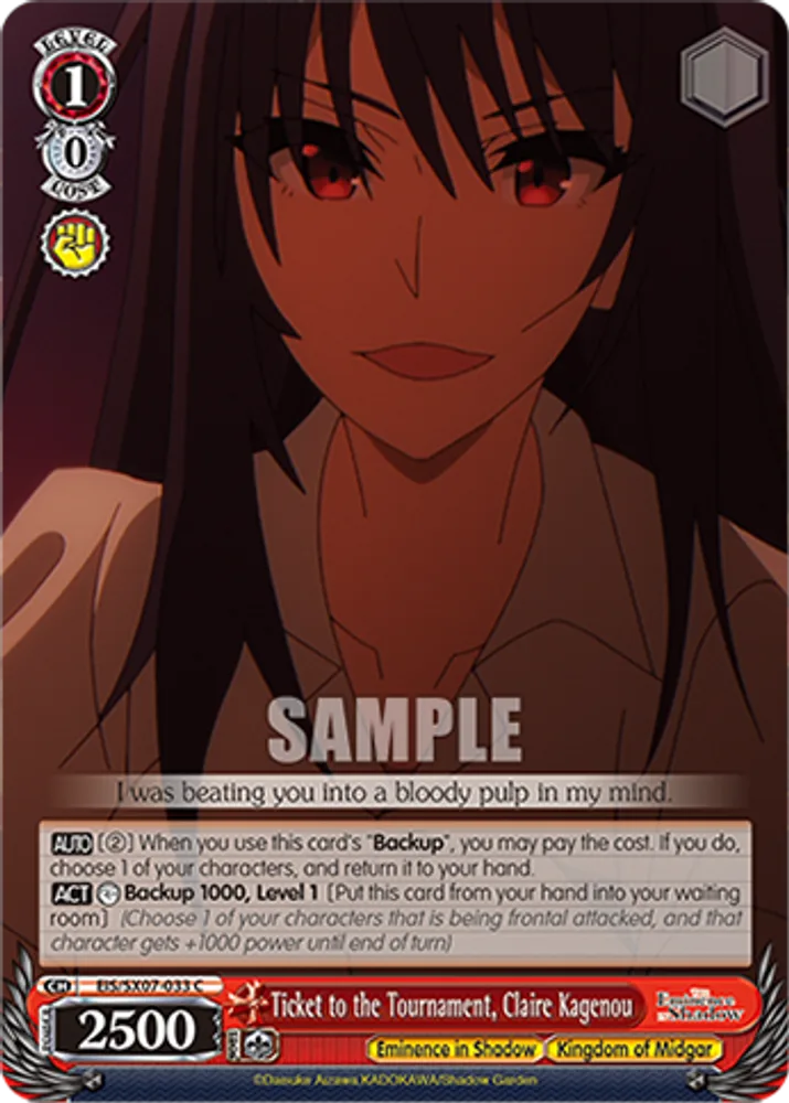 Ticket to the Tournament, Claire Kagenou