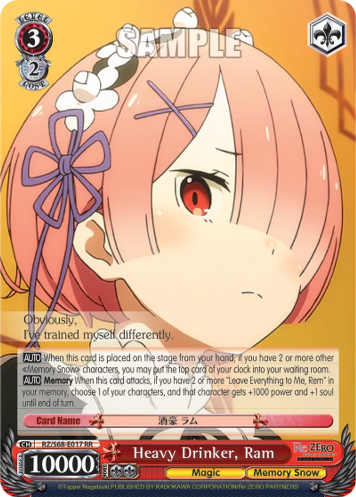Heavy Drinker, Ram