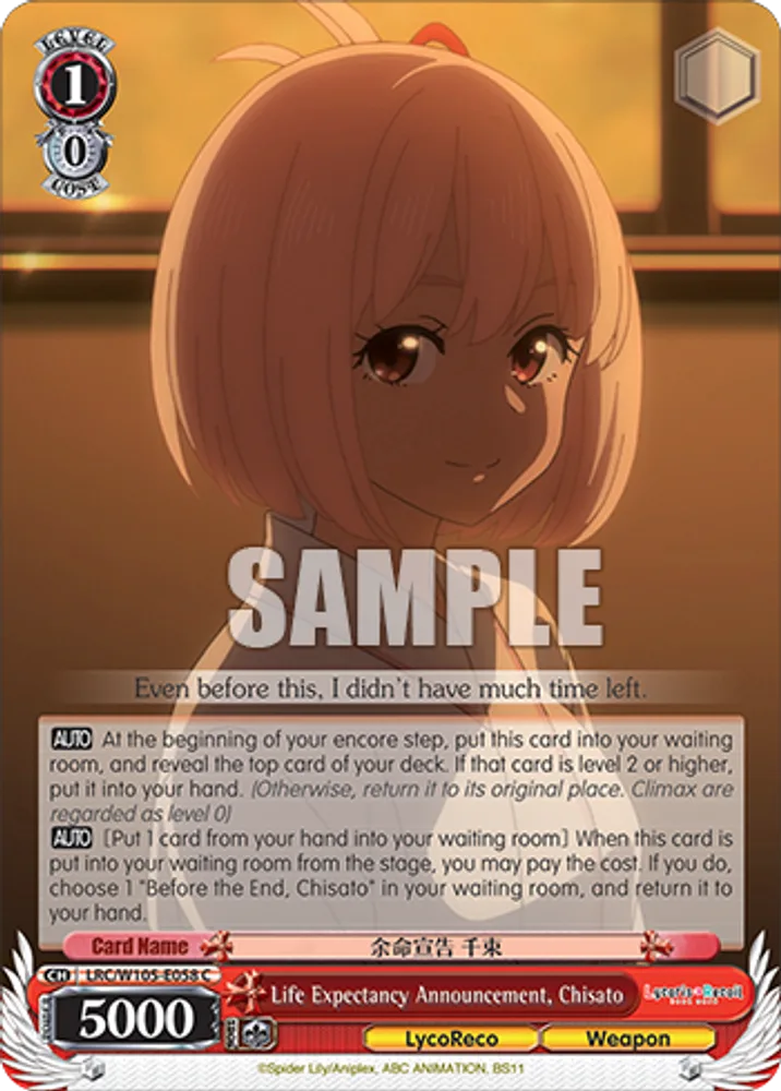 Life Expectancy Announcement, Chisato