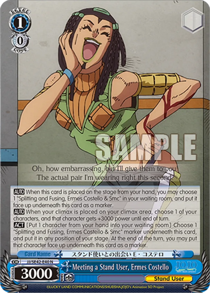 Meeting a Stand User, Ermes Costello