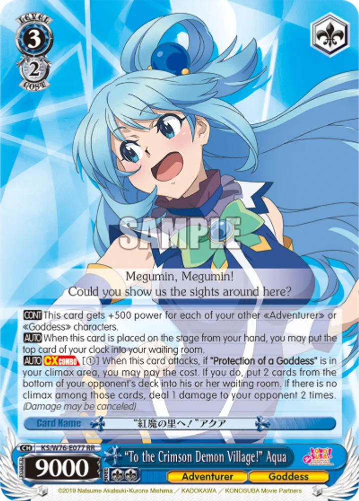 "To the Crimson Demon Village!" Aqua