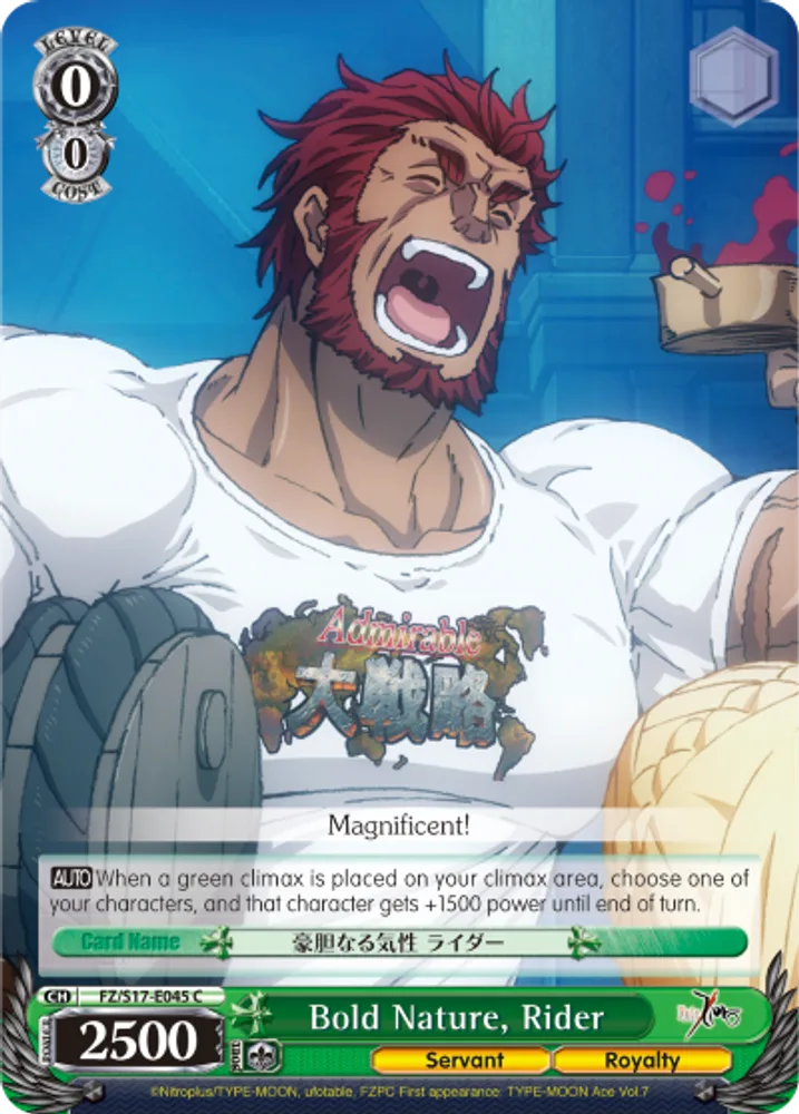 Bold Nature, Rider