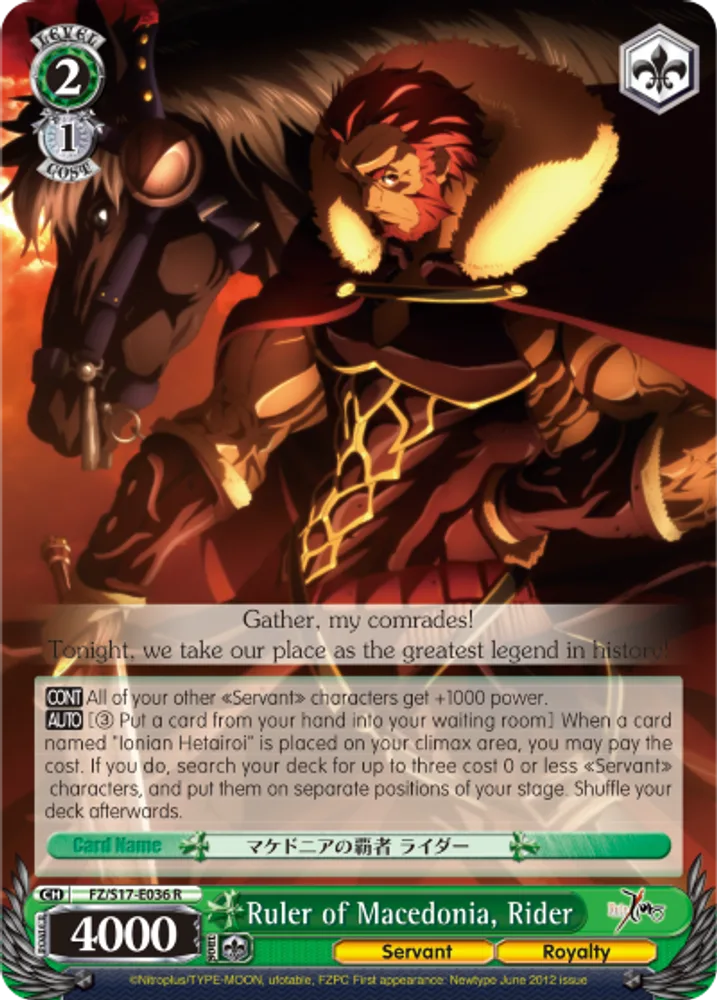 Ruler of Macedonia, Rider