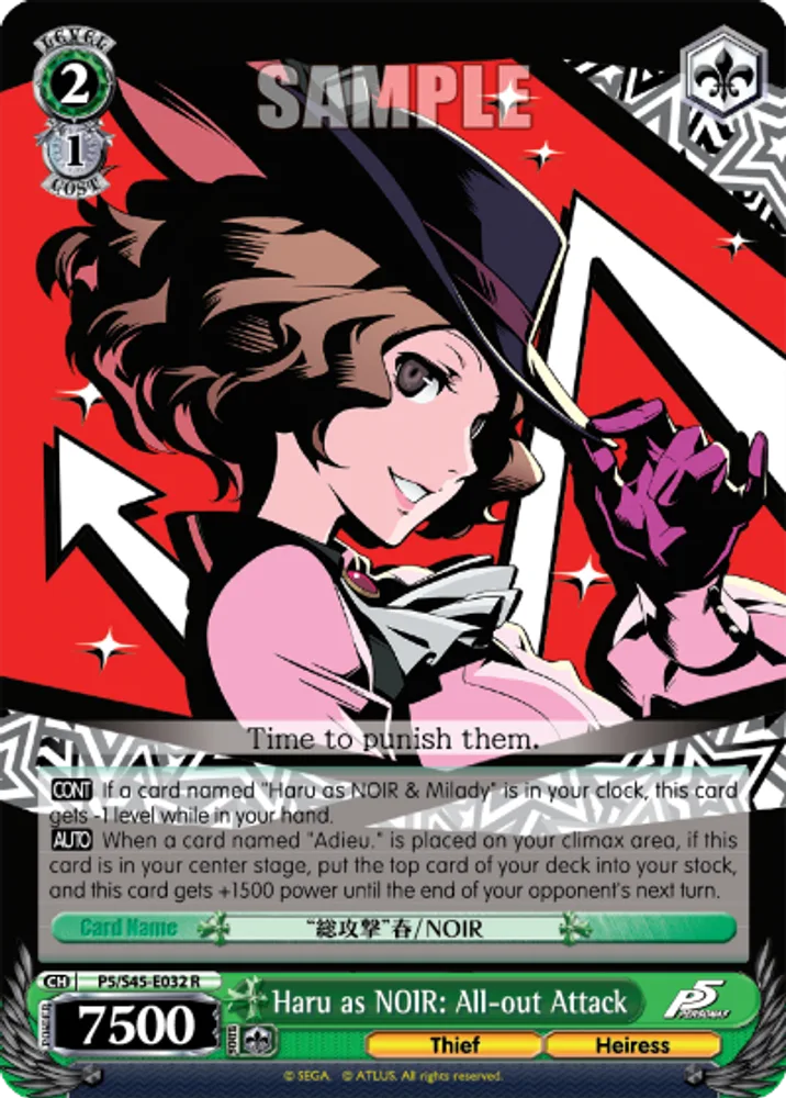 Haru as NOIR: All-out Attack