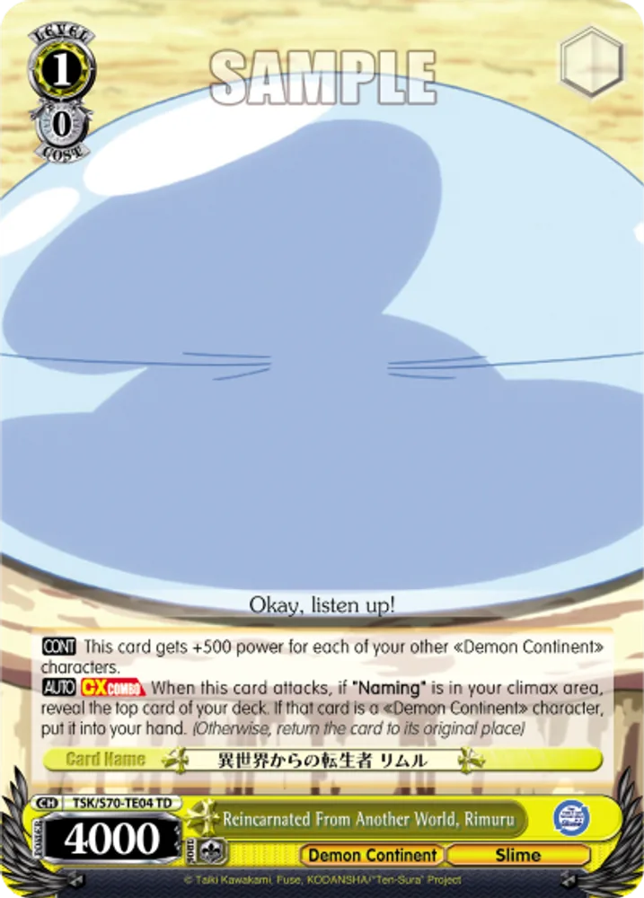 Reincarnated From Another World, Rimuru