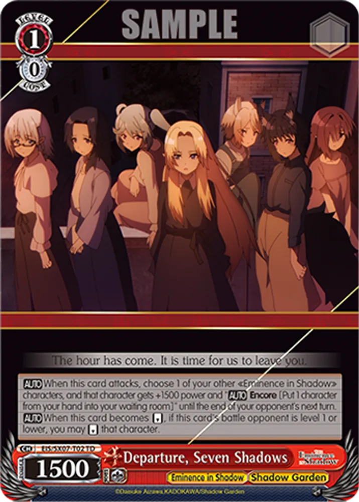 Departure, Seven Shadows