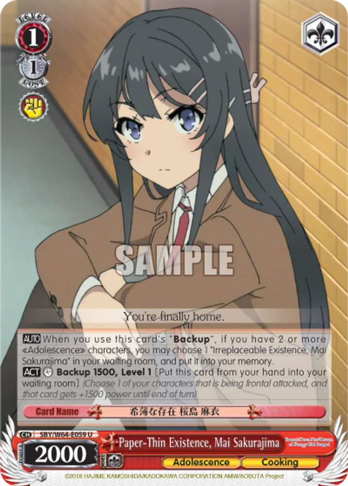 Paper-Thin Existence, Mai Sakurajima