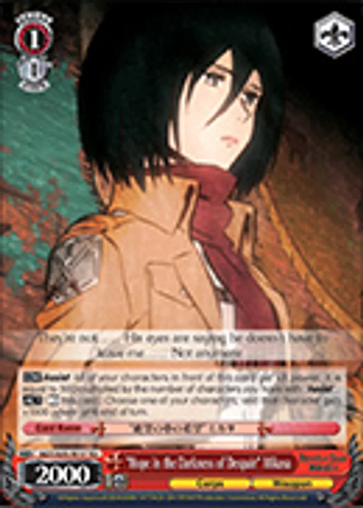 "Hope in the Darkness of Despair" Mikasa