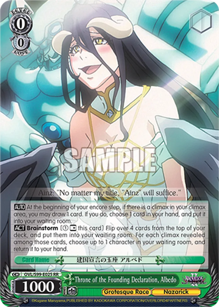 Throne of the Founding Declaration, Albedo