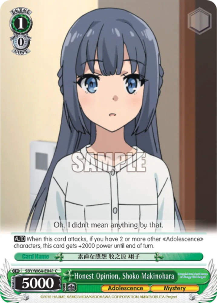 Honest Opinion, Shoko Makinohara
