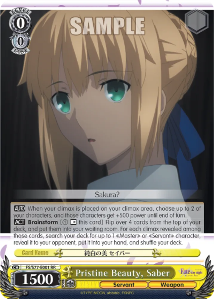 Pristine Beauty, Saber