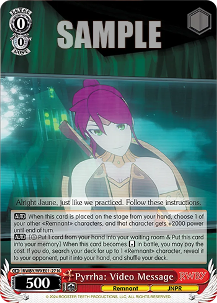 Pyrrha: Video Message