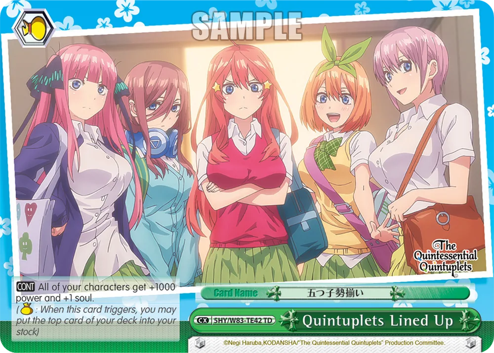 Quintuplets Lined Up