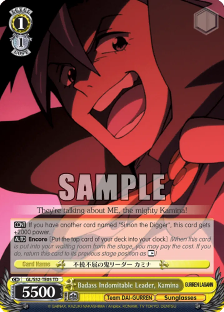 Badass Indomitable Leader, Kamina